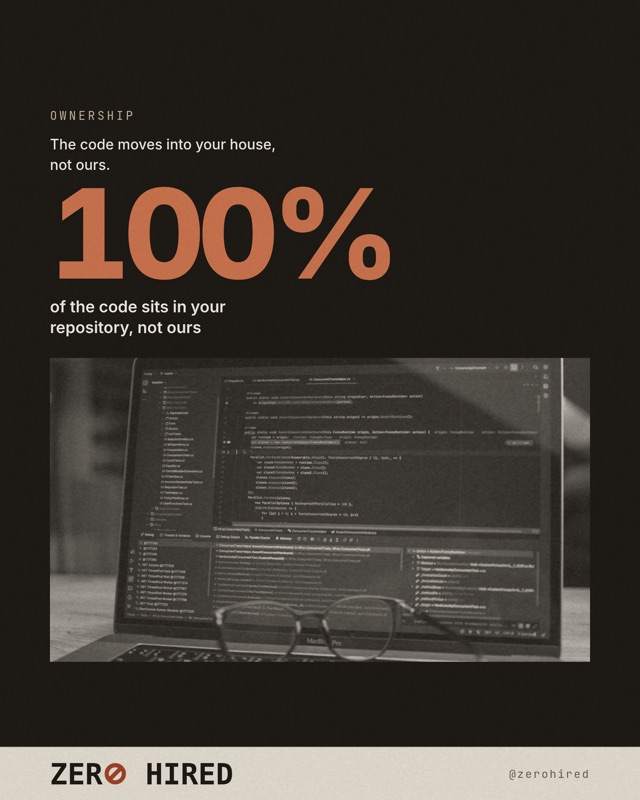 Zero Hired Instagram post: 100%, the code is yours